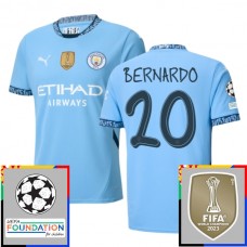Manchester City FC Bernardo 20 Kotipelipaita Champions League With Patch 2024-25 Jalkapallo Pelipaidat Peliasut