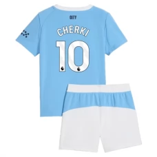Manchester City FC Cherki 10 Lasten Kotipelipaita 2025-26 Jalkapallo Pelipaidat Peliasut