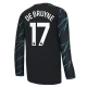 Manchester City FC De Bruyne 17 Kolmas Pelipaita 2023-24 Jalkapallo Pelipaidat Peliasut(L/S)