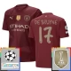 Manchester City FC De Bruyne 17 Kolmas Pelipaita Champions League With Patch 2024-25 Jalkapallo Pelipaidat Peliasut