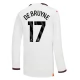 Manchester City FC De Bruyne 17 Vieraspelipaita 2023-24 Jalkapallo Pelipaidat Peliasut(L/S)