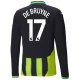 Manchester City FC De Bruyne 17 Vieraspelipaita 2024-25 Jalkapallo Pelipaidat Peliasut(L/S)