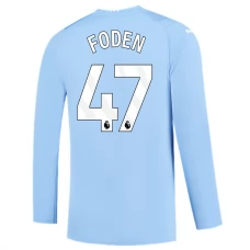 Manchester City FC Foden 47 Kotipelipaita 2023-24 Jalkapallo Pelipaidat Peliasut(L/S)