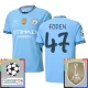 Manchester City FC Foden 47 Kotipelipaita Champions League With Patch 2024-25 Jalkapallo Pelipaidat Peliasut