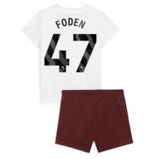 Manchester City FC Foden 47 Lasten Vieraspelipaita 2023-24 Jalkapallo Pelipaidat Peliasut