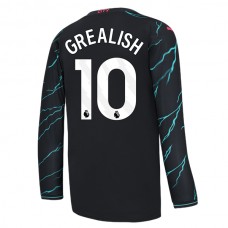 Manchester City FC Grealish 10 Kolmas Pelipaita 2023-24 Jalkapallo Pelipaidat Peliasut(L/S)
