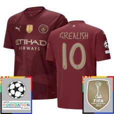 Manchester City FC Grealish 10 Kolmas Pelipaita Champions League With Patch 2024-25 Jalkapallo Pelipaidat Peliasut