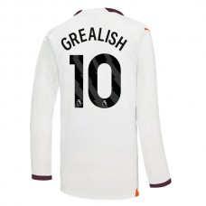 Manchester City FC Grealish 10 Vieraspelipaita 2023-24 Jalkapallo Pelipaidat Peliasut(L/S)