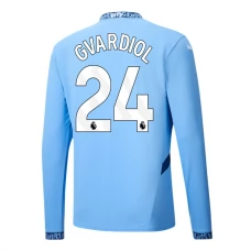 Manchester City FC Gvardiol 24 Kotipelipaita 2024-25 Jalkapallo Pelipaidat Peliasut(L/S)