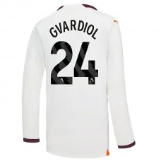 Manchester City FC Gvardiol 24 Vieraspelipaita 2023-24 Jalkapallo Pelipaidat Peliasut(L/S)
