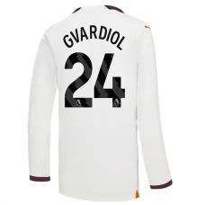 Manchester City FC Gvardiol 24 Vieraspelipaita 2023-24 Jalkapallo Pelipaidat Peliasut(L/S)