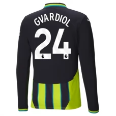 Manchester City FC Gvardiol 24 Vieraspelipaita 2024-25 Jalkapallo Pelipaidat Peliasut(L/S)