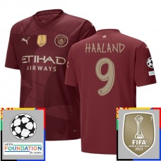 Manchester City FC Haaland 9 Kolmas Pelipaita Champions League With Patch 2024-25 Jalkapallo Pelipaidat Peliasut