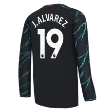 Manchester City FC J. Alvarez 19 Kolmas Pelipaita 2023-24 Jalkapallo Pelipaidat Peliasut(L/S)