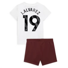 Manchester City FC J. Alvarez 19 Lasten Vieraspelipaita 2023-24 Jalkapallo Pelipaidat Peliasut