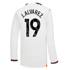 Manchester City FC J. Alvarez 19 Vieraspelipaita 2023-24 Jalkapallo Pelipaidat Peliasut(L/S)