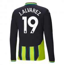 Manchester City FC J.Alvarez 19 Vieraspelipaita 2024-25 Jalkapallo Pelipaidat Peliasut(L/S)