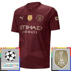 Manchester City FC Kolmas Pelipaita Champions League With Patch 2024-25 Jalkapallo Pelipaidat Peliasut