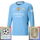 Manchester City FC Kotipelipaita Champions League With Patch 2024-25 Jalkapallo Pelipaidat Peliasut(L/S)