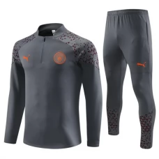 Manchester City FC Lasten Verryttelypuku 2023-24 - 1-4 Zip Harmaa