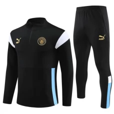 Manchester City FC Lasten Verryttelypuku 2023-24 - 1-4 Zip Musta