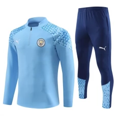 Manchester City FC Lasten Verryttelypuku 2023-24 - 1-4 Zip Sininen