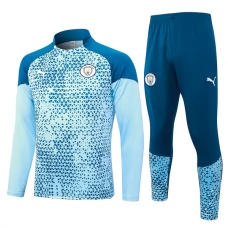 Manchester City FC Lasten Verryttelypuku 2023-24 - 1-4 Zip Sininen