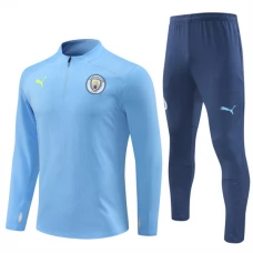Manchester City FC Lasten Verryttelypuku 2024-25 - 1-4 Zip Sininen