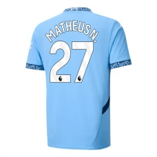 Manchester City FC Matheus N. 27 Kotipelipaita 2024-25 Jalkapallo Pelipaidat Peliasut