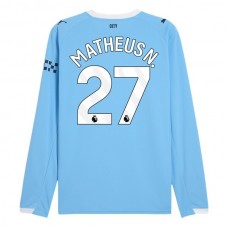 Manchester City FC Matheus N. 27 Kotipelipaita 2025-26 Jalkapallo Pelipaidat Peliasut(L/S)