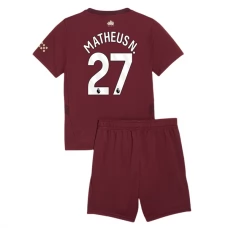 Manchester City FC Matheus N. 27 Lasten Kolmas Pelipaita 2024-25 Jalkapallo Pelipaidat Peliasut