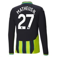 Manchester City FC Matheus N. 27 Vieraspelipaita 2024-25 Jalkapallo Pelipaidat Peliasut(L/S)