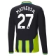 Manchester City FC Matheus N. 27 Vieraspelipaita 2024-25 Jalkapallo Pelipaidat Peliasut(L/S)