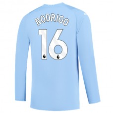 Manchester City FC Rodrigo 16 Kotipelipaita 2023-24 Jalkapallo Pelipaidat Peliasut(L/S)