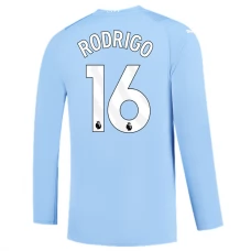 Manchester City FC Rodrigo 16 Kotipelipaita 2023-24 Jalkapallo Pelipaidat Peliasut(L/S)