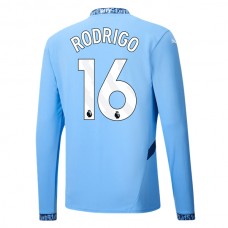 Manchester City FC Rodrigo 16 Kotipelipaita 2024-25 Jalkapallo Pelipaidat Peliasut(L/S)