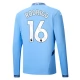 Manchester City FC Rodrigo 16 Kotipelipaita 2024-25 Jalkapallo Pelipaidat Peliasut(L/S)