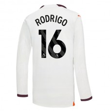 Manchester City FC Rodrigo 16 Vieraspelipaita 2023-24 Jalkapallo Pelipaidat Peliasut(L/S)