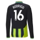 Manchester City FC Rodrigo 16 Vieraspelipaita 2024-25 Jalkapallo Pelipaidat Peliasut(L/S)