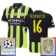 Manchester City FC Rodrigo 16 Vieraspelipaita Champions League With Patch 2024-25 Jalkapallo Pelipaidat Peliasut