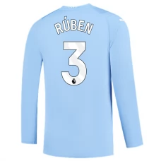 Manchester City FC Rúben 3 Kotipelipaita 2023-24 Jalkapallo Pelipaidat Peliasut(L/S)
