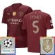 Manchester City FC Stones 5 Kolmas Pelipaita Champions League With Patch 2024-25 Jalkapallo Pelipaidat Peliasut