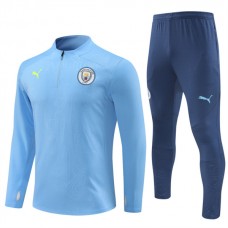 Manchester City FC Verryttelypuku 2024-25 - 1-4 Zip Sininen