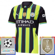Manchester City FC Vieraspelipaita Champions League With Patch 2024-25 Jalkapallo Pelipaidat Peliasut