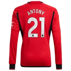 Manchester United FC Antony 21 Kotipelipaita 2023-24 Jalkapallo Pelipaidat Peliasut(L/S)