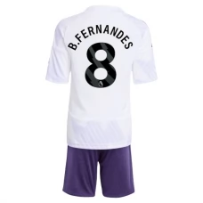 Manchester United FC B.Fernandes 8 Lasten Vieraspelipaita 2025-26 Jalkapallo Pelipaidat Peliasut