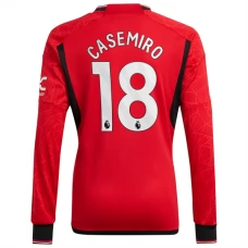 Manchester United FC Casemiro 18 Kotipelipaita 2023-24 Jalkapallo Pelipaidat Peliasut(L/S)