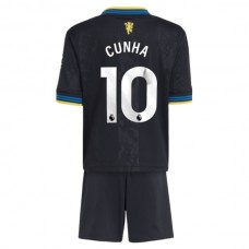 Manchester United FC Cunha 10 Lasten Kolmas Pelipaita 2025-26 Jalkapallo Pelipaidat Peliasut