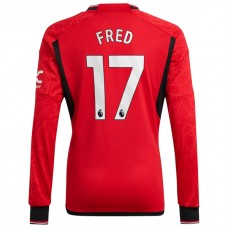Manchester United FC Fred 17 Kotipelipaita 2023-24 Jalkapallo Pelipaidat Peliasut(L/S)