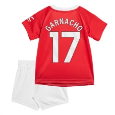 Manchester United FC Garnacho 17 Lasten Kotipelipaita 2024-25 Jalkapallo Pelipaidat Peliasut